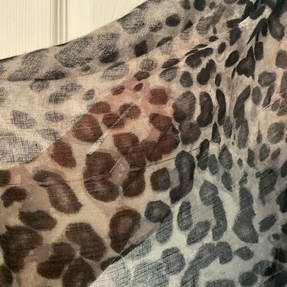 Black and Gray Leopard Print Infinity Scarf - Picture 5 of 6